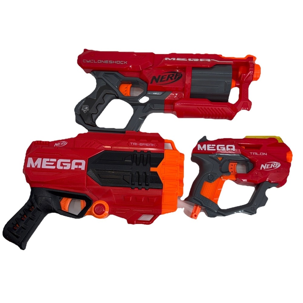 NERF‎ MEGA CycloneShock Tri-Break Talon Gun Blaster Lot 3